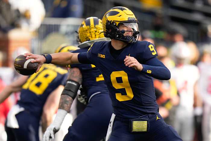 Michigan quarterback J.J. McCarthy will lead the Wolverines as they compete once again in a College Football Playoff semifinal game.